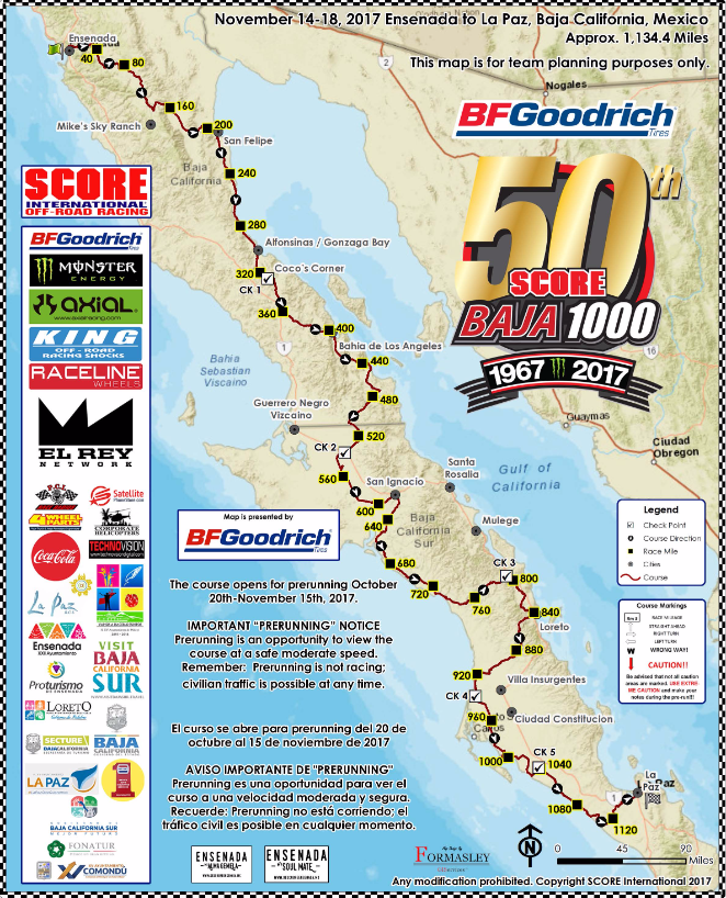 Baja 1000 Course Map